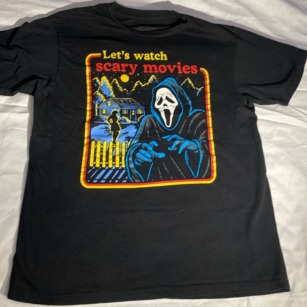 Ghost Face 90’s Scream Movie Men’s “Let’s Watch Scary Movies” Size Medium